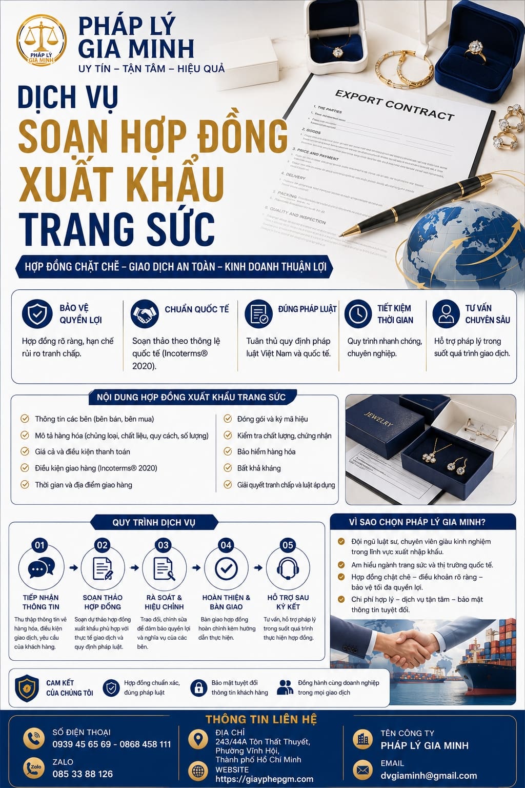 Dịch vụ soạn hợp đồng xuất khẩu trang sức
