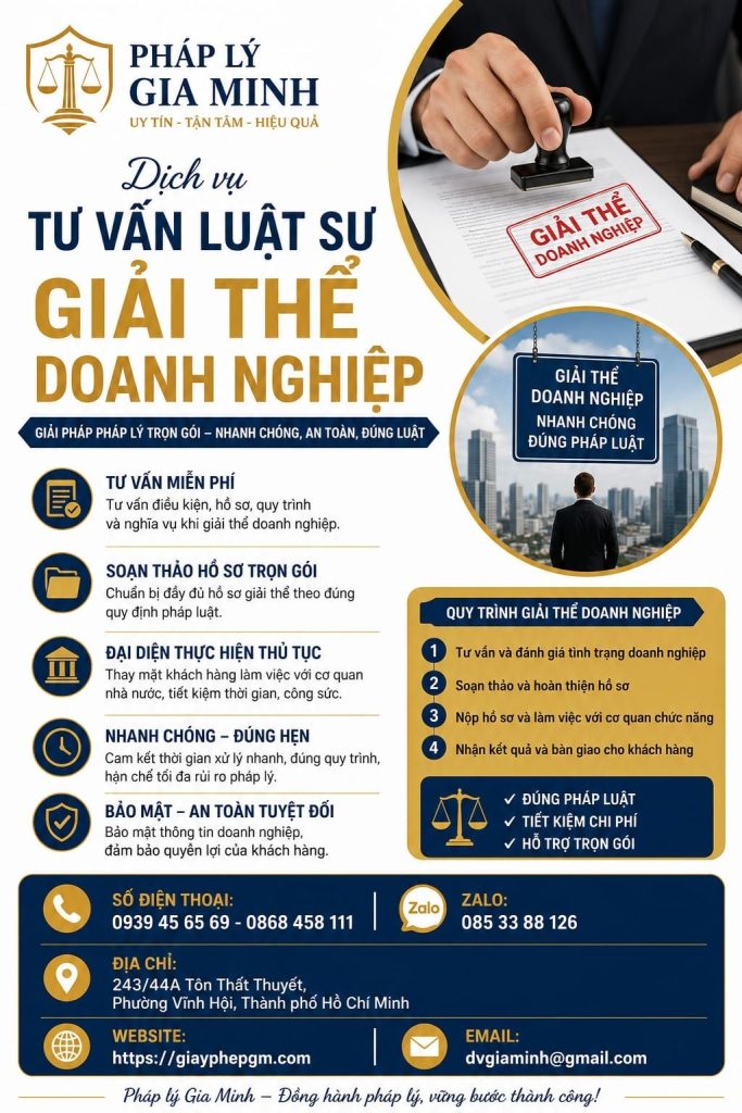 Dịch Vụ Tư Vấn Luật Sư Giải Thể Doanh Nghiệp – Hỗ Trợ Thủ Tục Nhanh Chóng, Đúng Quy Định Pháp Luật 1 Dịch vụ tư vấn luật sư giải thể doanh nghiệp