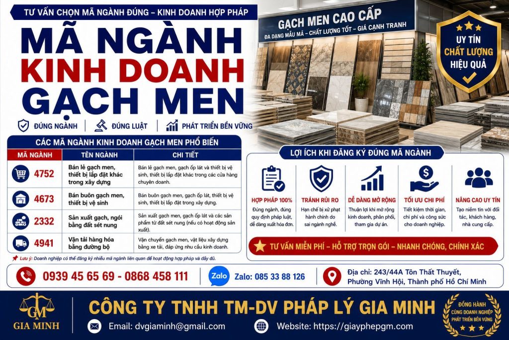 Mã Ngành Kinh Doanh Gạch Men