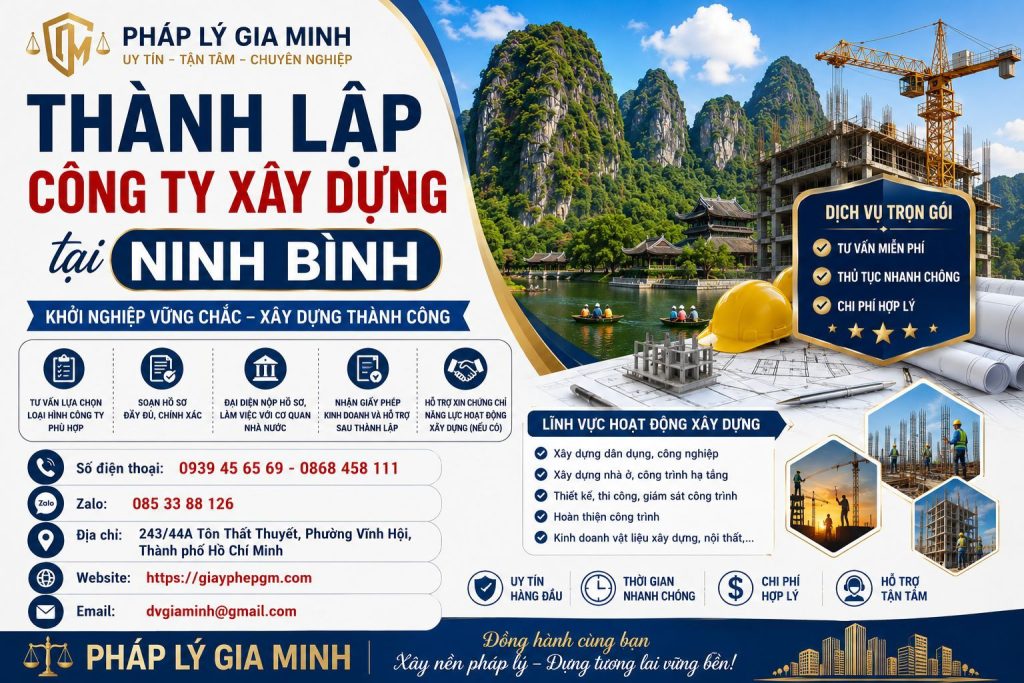 Thành lập công ty xây dựng tại Ninh Bình