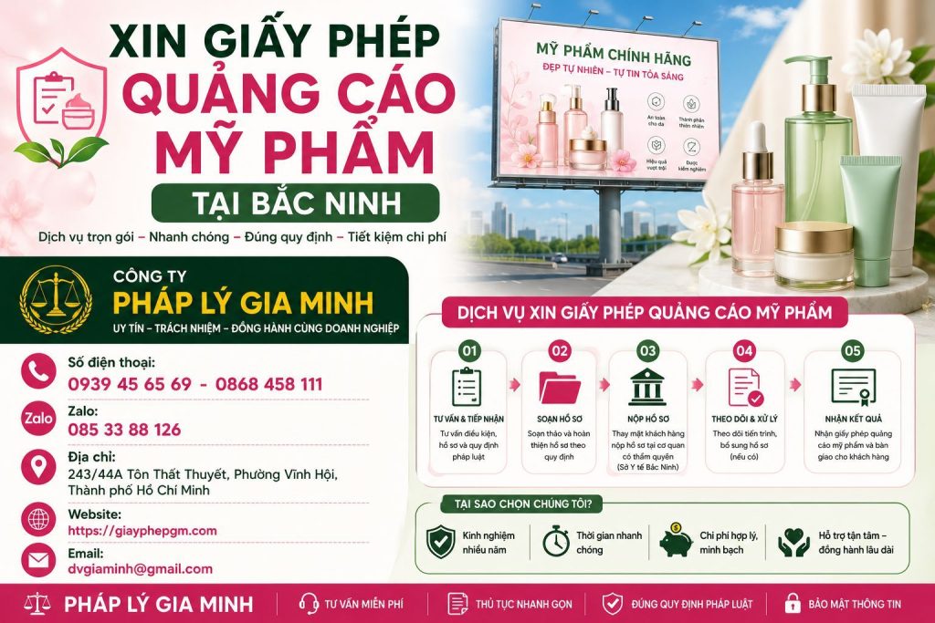Xin Giấy Phép Quảng Cáo Mỹ Phẩm Tại Bắc Ninh