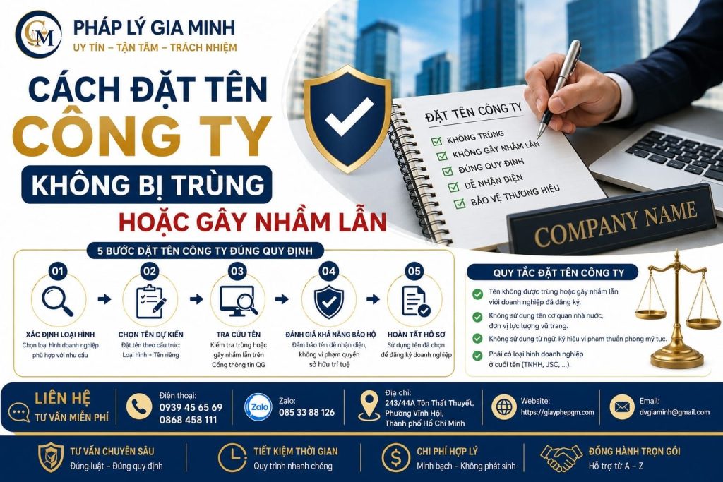 Cách đặt tên công ty không bị trùng hoặc gây nhầm lẫn, dễ được chấp thuận 1 Cách đặt tên công ty không bị trùng hoặc gây nhầm lẫn