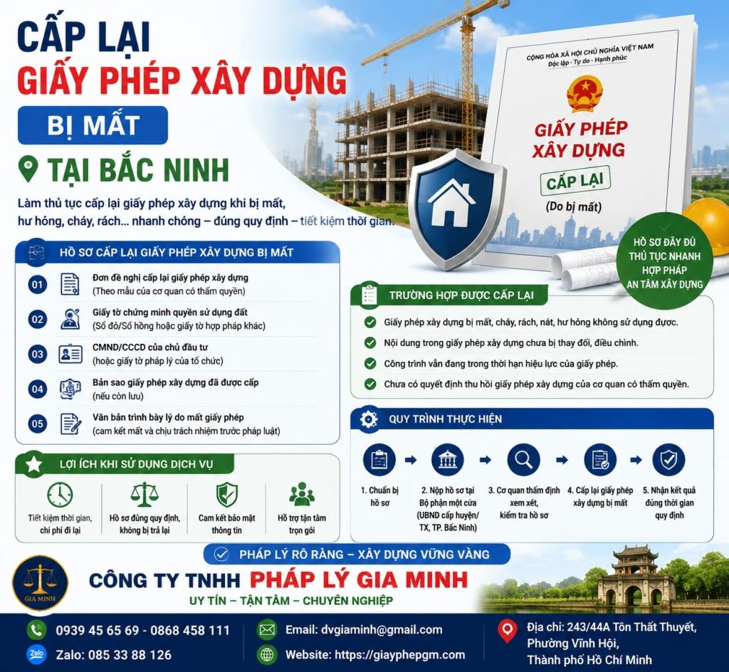 Cấp lại giấy phép xây dựng bị mất tại Bắc Ninh nhanh chóng, đúng quy định 1 Cấp lại giấy phép xây dựng bị mất tại Bắc Ninh