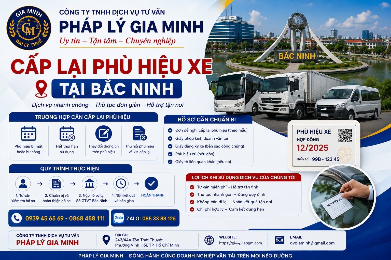Cấp lại phù hiệu xe tại Bắc Ninh