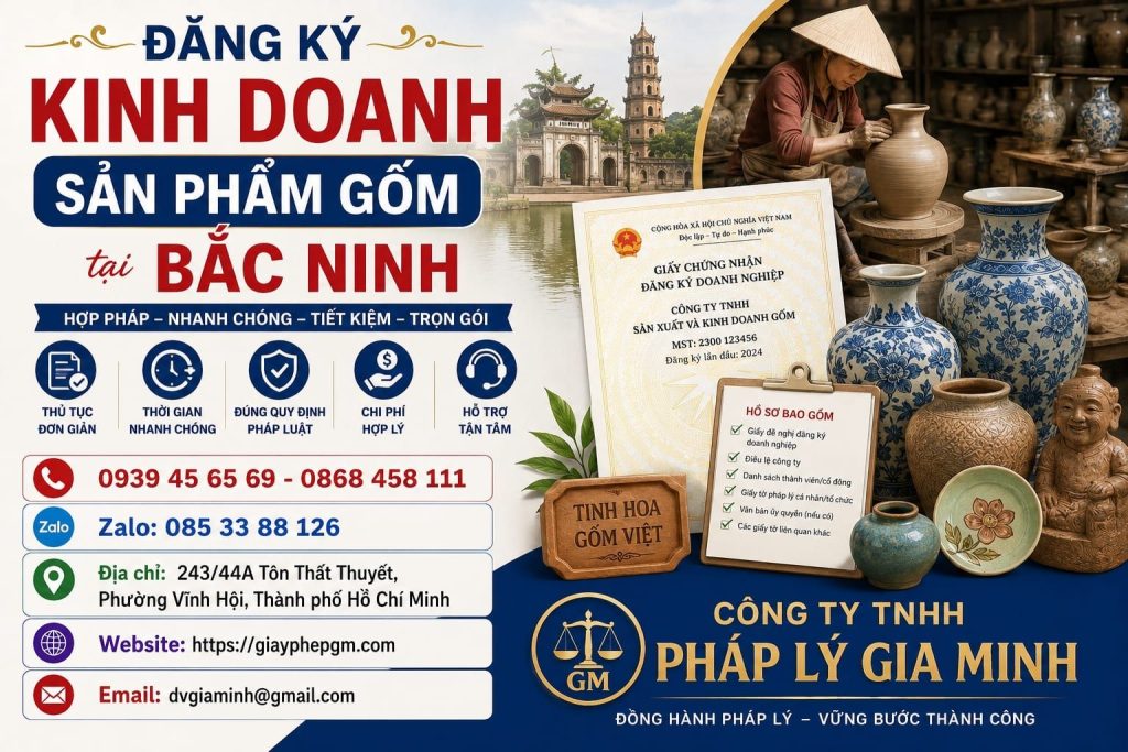 Đăng ký kinh doanh sản phẩm gốm tại Bắc Ninh