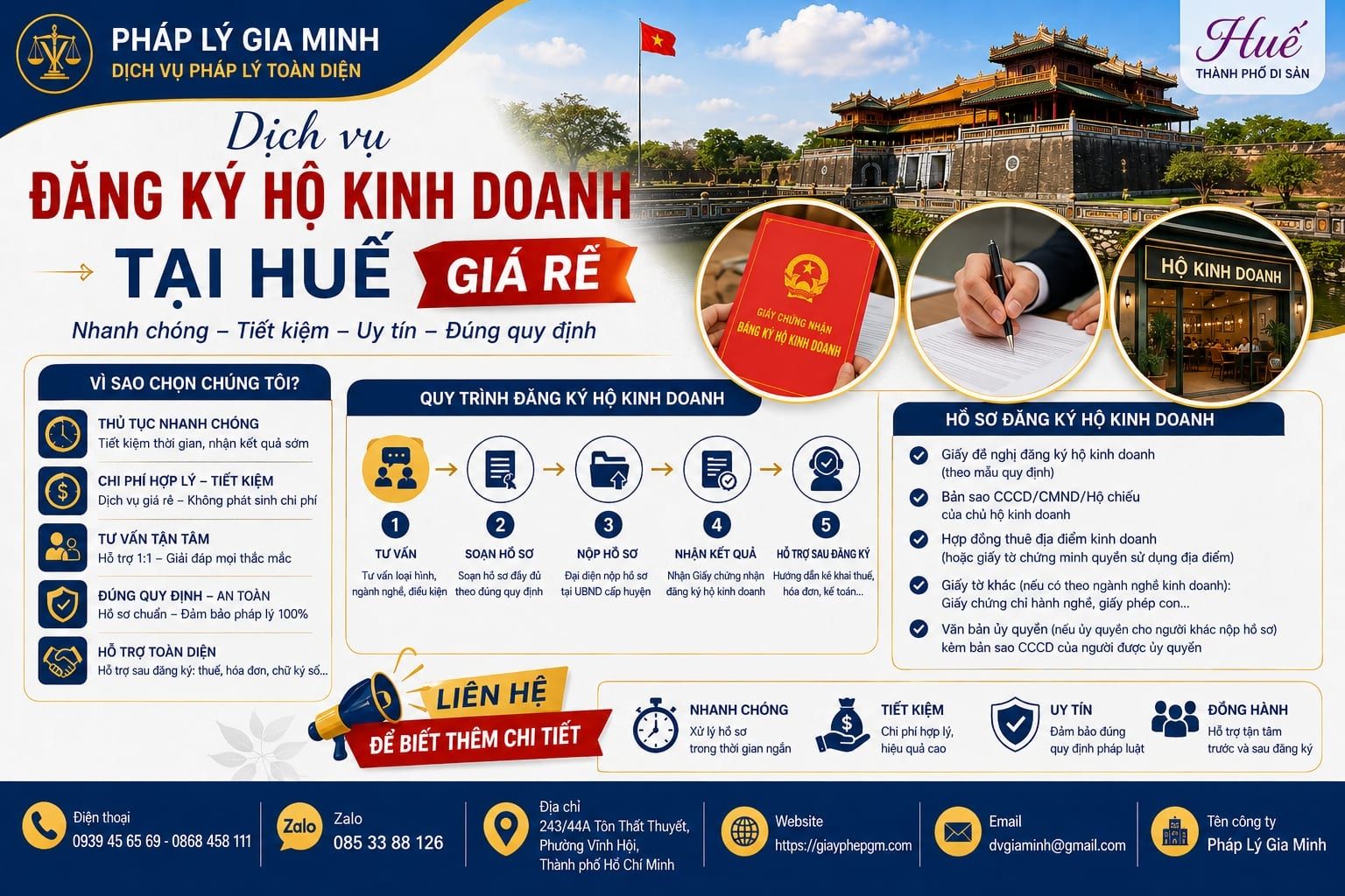 Dịch vụ đăng ký hộ kinh doanh tại Huế giá rẻ