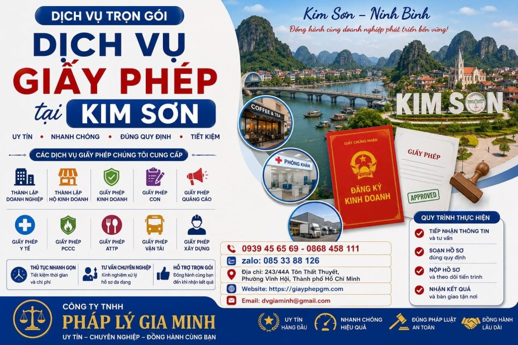 Dịch vụ giấy phép tại Kim Sơn trọn gói, uy tín và nhanh chóng 1 Dịch vụ giấy phép tại Kim Sơn