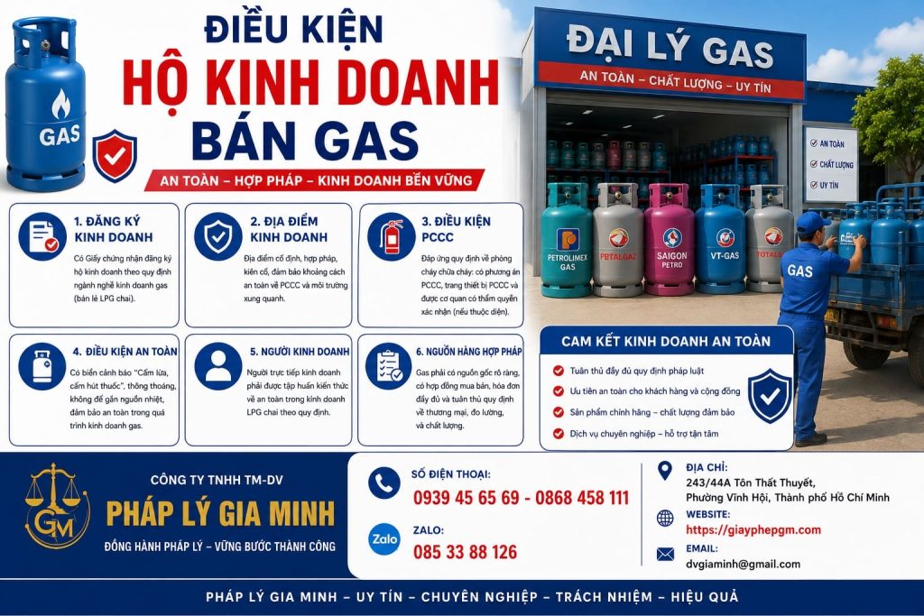 Điều kiện hộ kinh doanh bán gas – Kiểm tra từ mô hình pháp lý đến mặt bằng và nguồn hàng 1 Điều kiện hộ kinh doanh bán gas