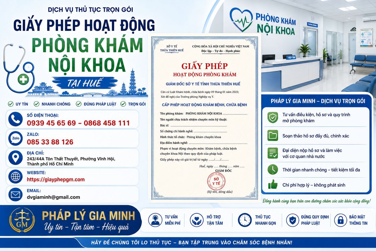 Giấy phép hoạt động phòng khám nội khoa tại Huế