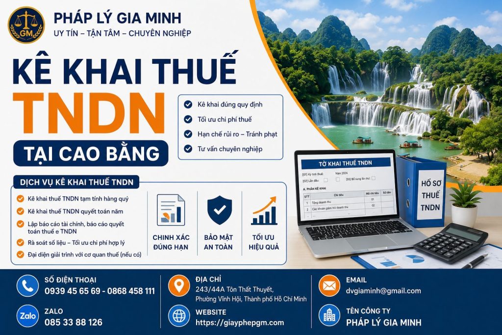 Kê khai thuế TNDN tại Cao Bằng