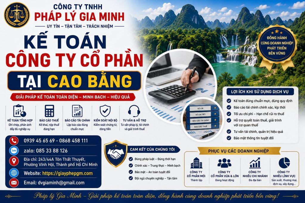 Kế toán công ty cổ phần tại Cao Bằng