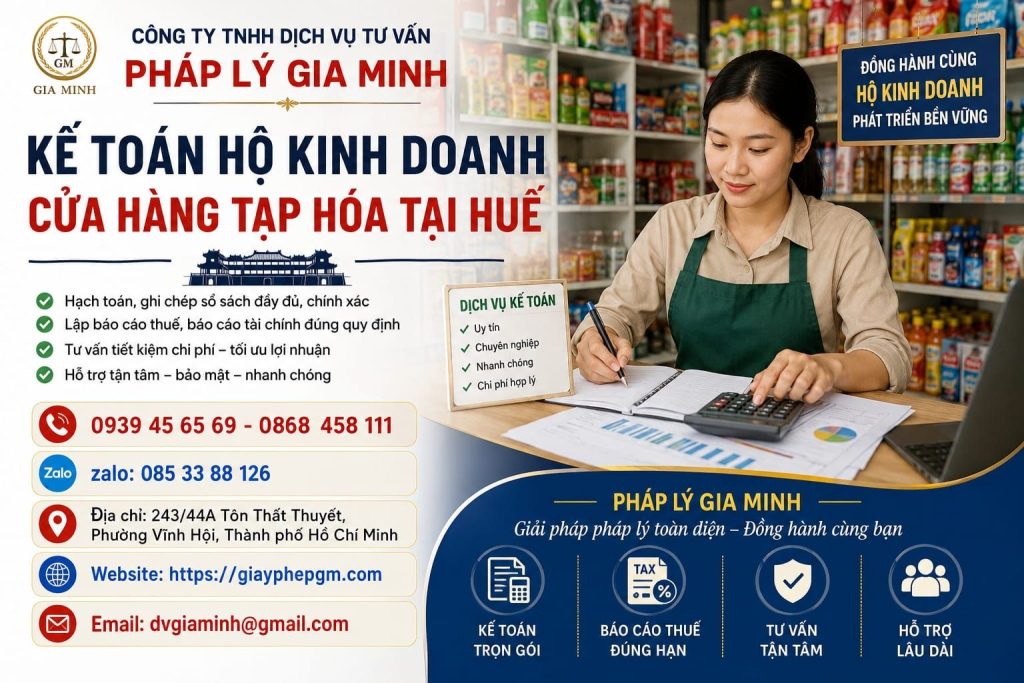 Kế toán hộ kinh doanh cửa hàng tạp hóa tại Huế