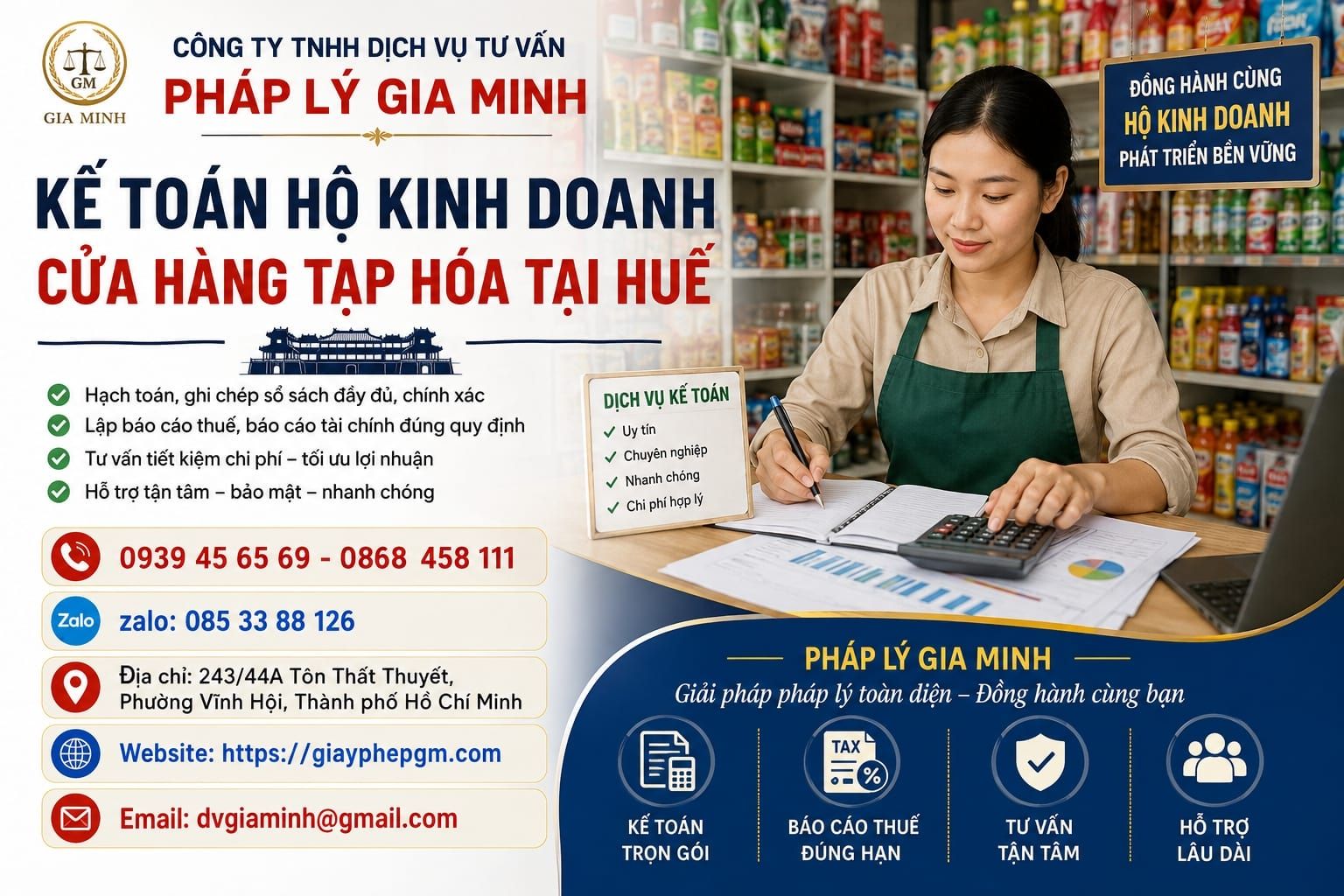 Kế toán hộ kinh doanh cửa hàng tạp hóa tại Huế