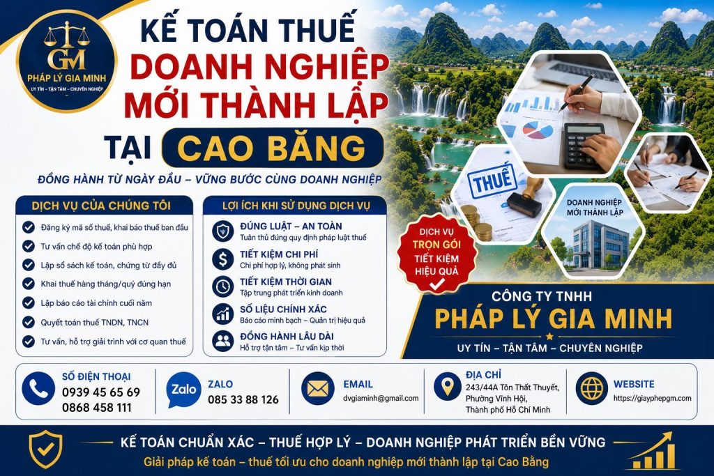 Kế toán thuế doanh nghiệp mới thành lập tại Cao Bằng