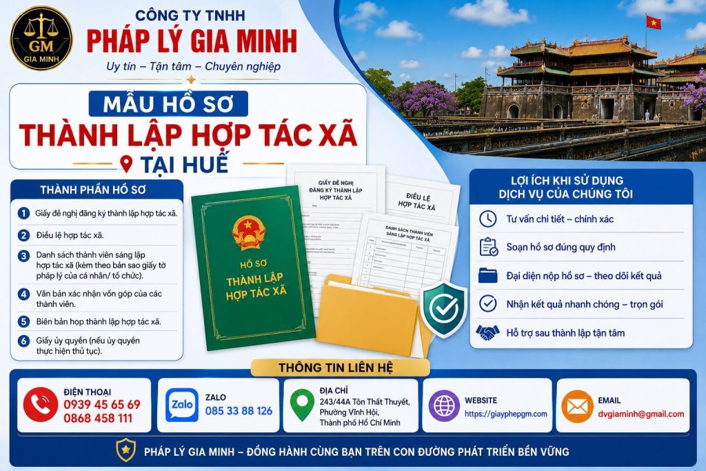 Mẫu hồ sơ thành lập hợp tác xã tại Huế