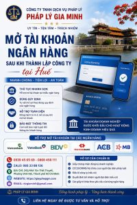 Mở tài khoản ngân hàng sau khi thành lập công ty tại Huế