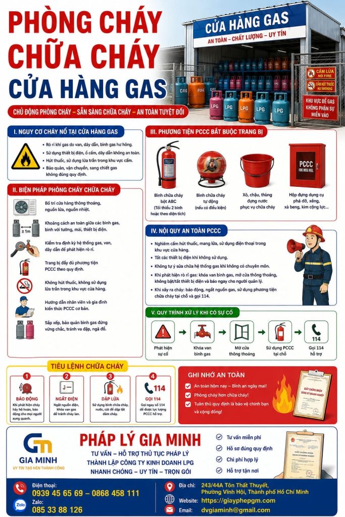Phòng cháy chữa cháy cửa hàng gas