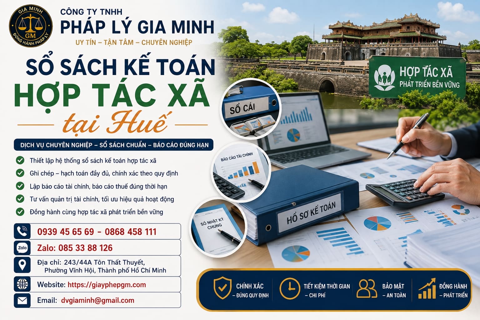 Sổ sách kế toán hợp tác xã tại Huế
