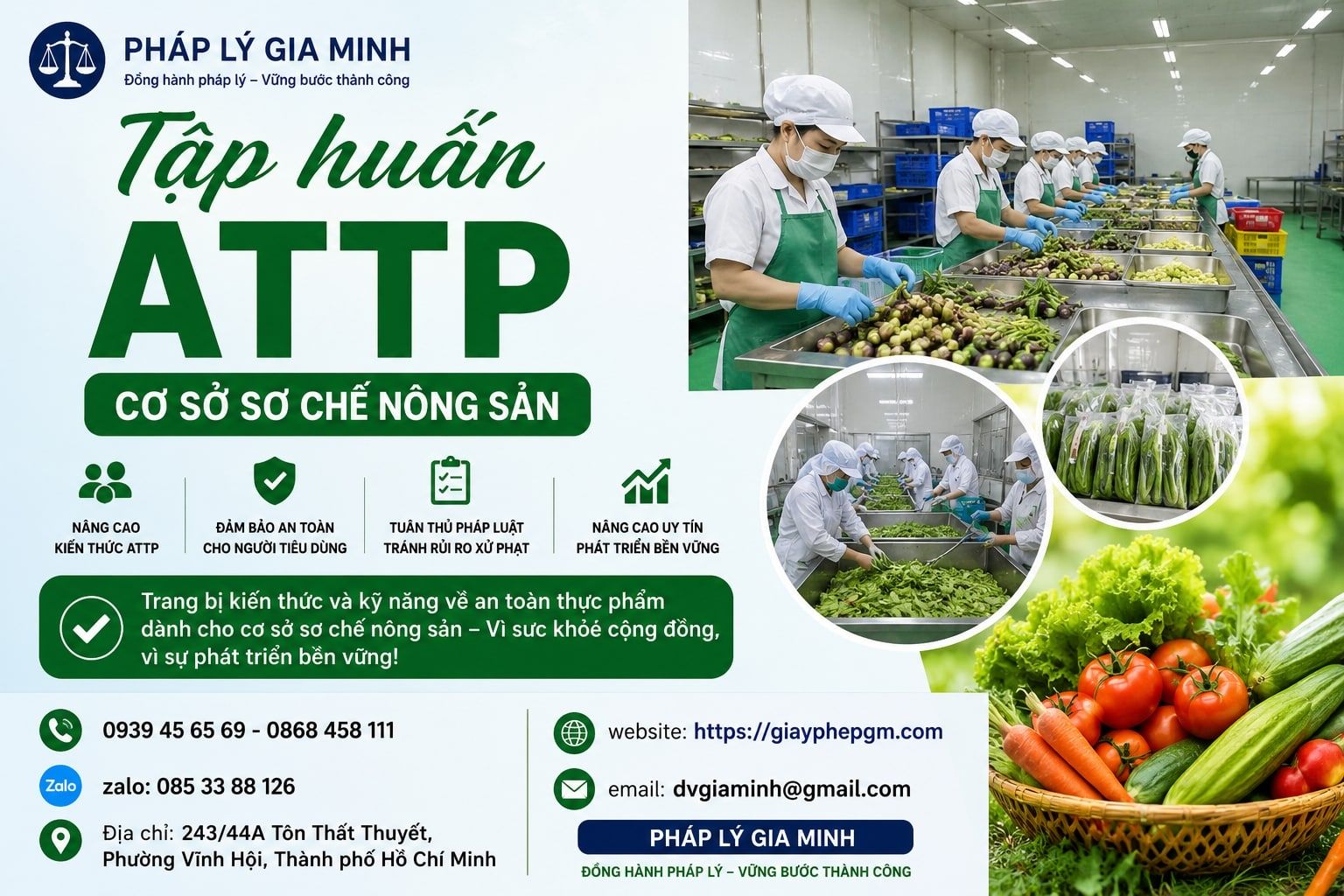 Tập huấn ATTP cơ sở sơ chế nông sản