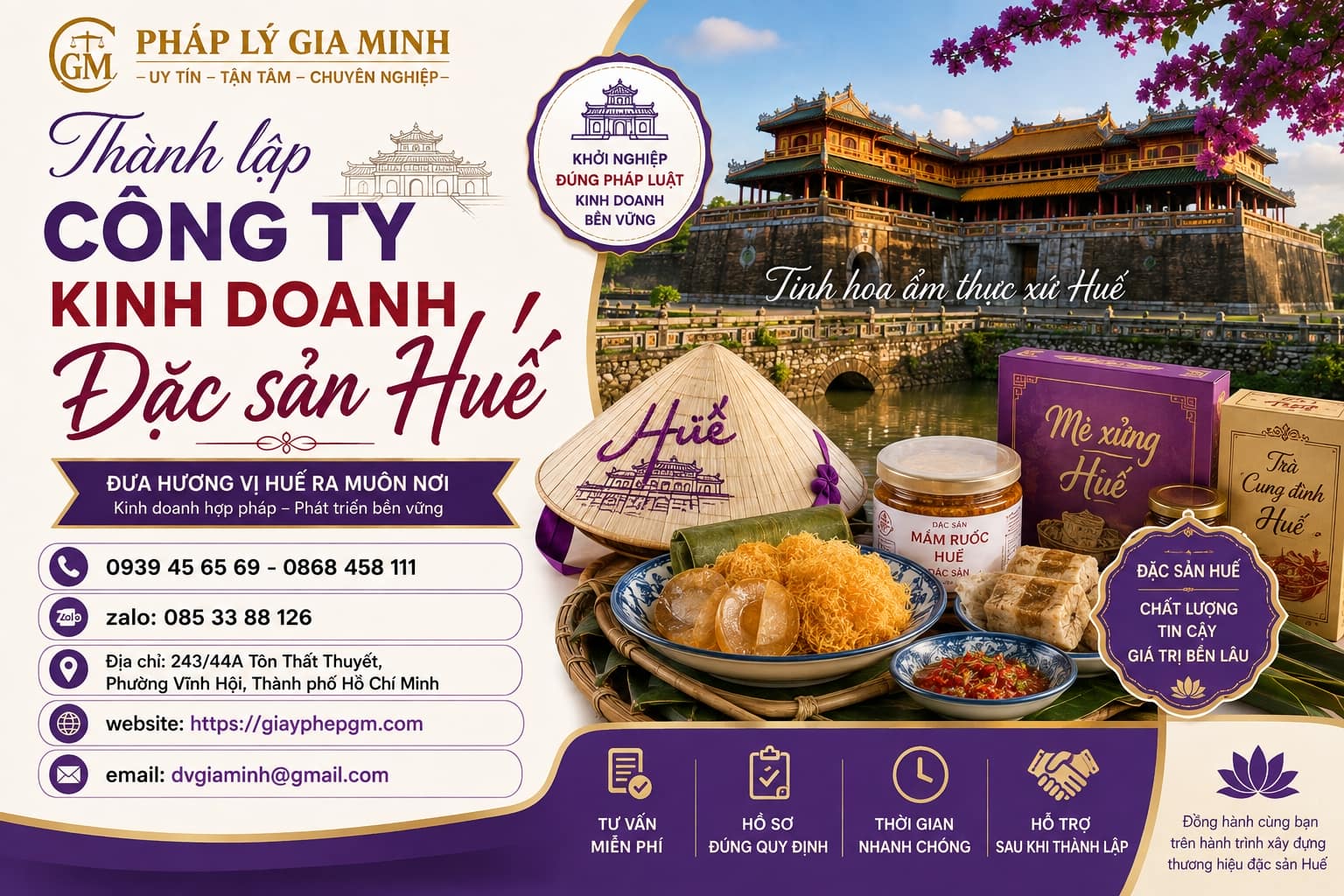 Thành lập công ty kinh doanh đặc sản Huế