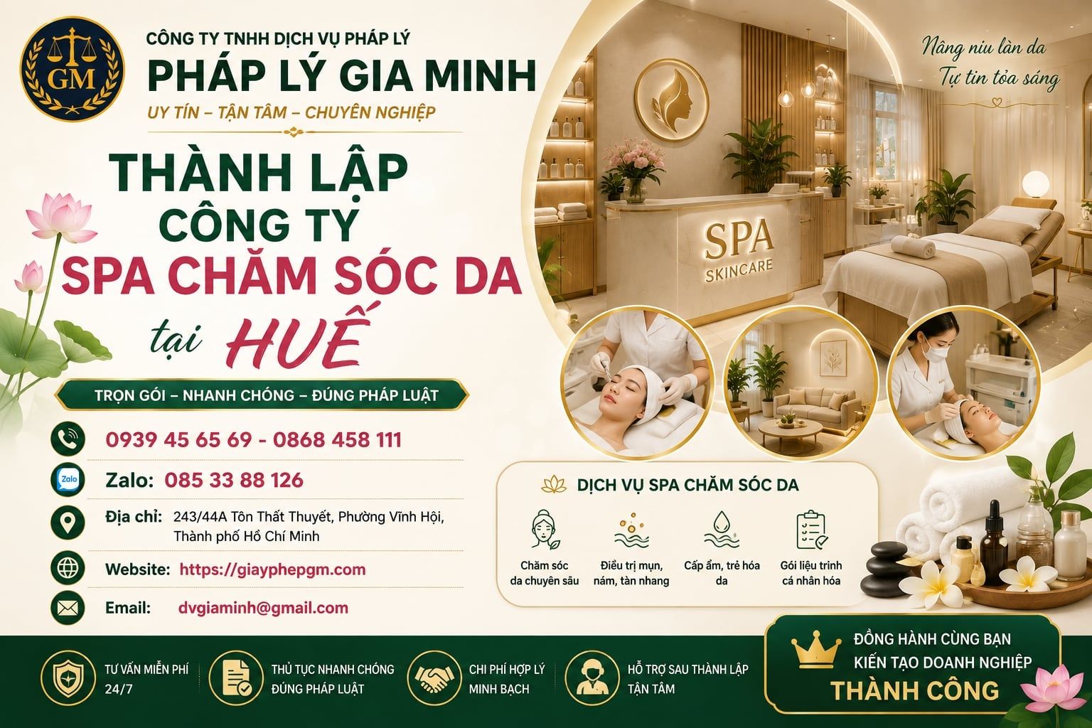 Thành lập công ty spa chăm sóc da tại Huế