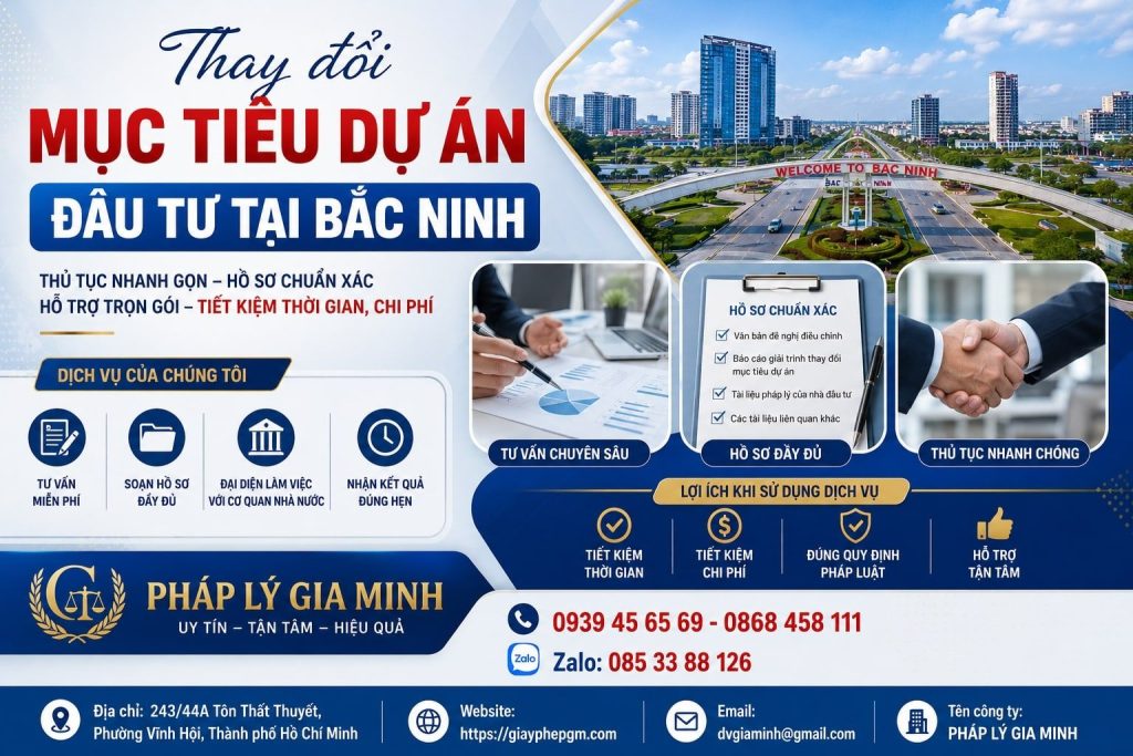 Thay Đổi Mục Tiêu Dự Án Đầu Tư Tại Bắc Ninh 1 Thay đổi mục tiêu dự án đầu tư tại Bắc Ninh