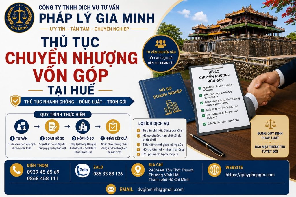 Thủ tục chuyển nhượng vốn góp tại Huế
