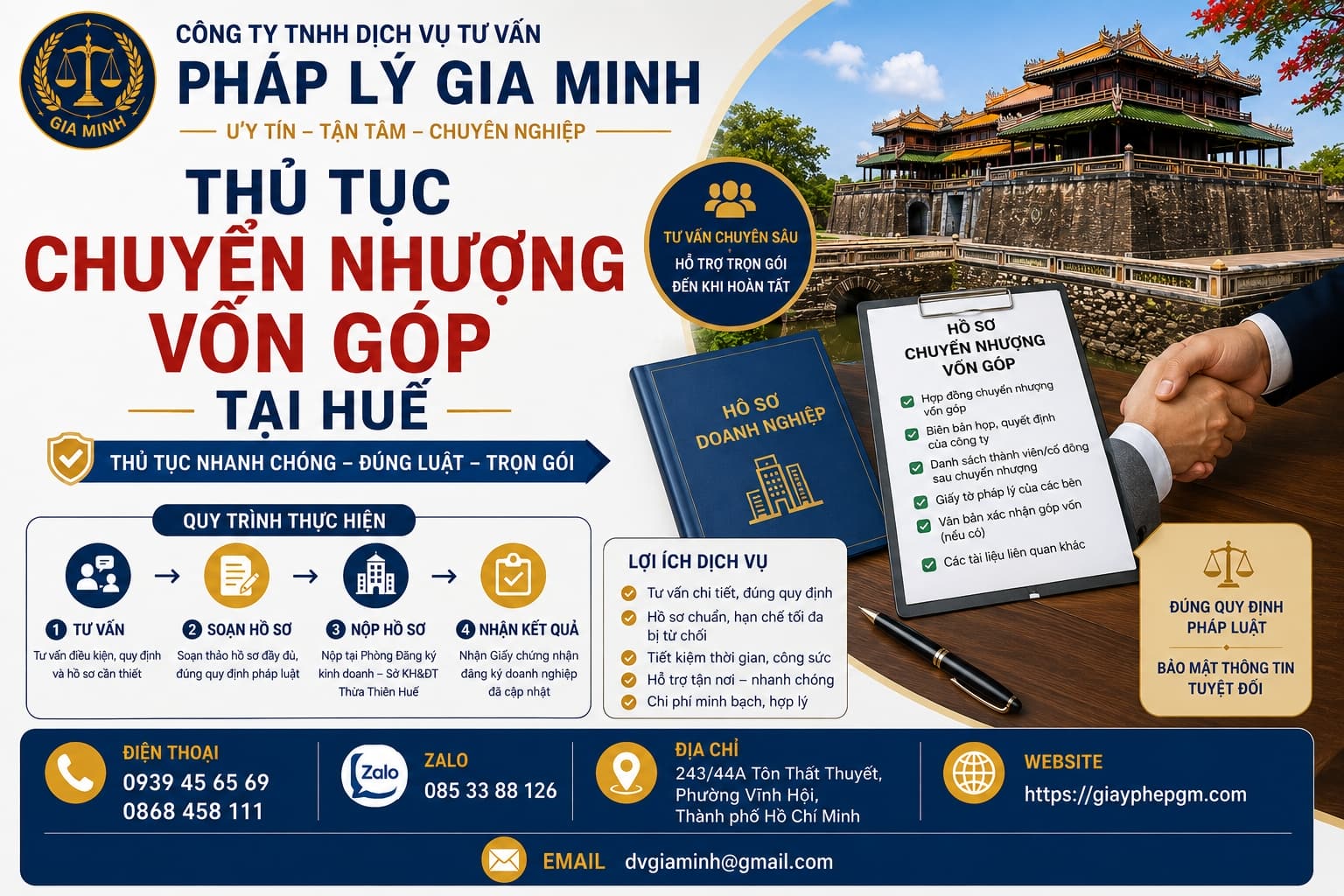 Thủ tục chuyển nhượng vốn góp tại Huế