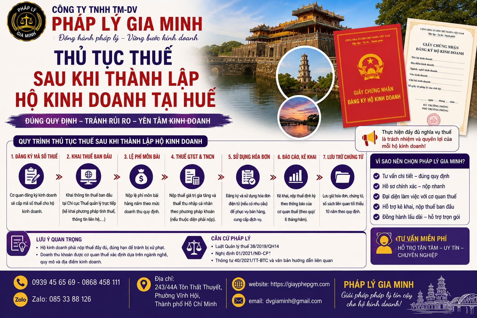 Thủ tục thuế sau khi thành lập hộ kinh doanh tại Huế