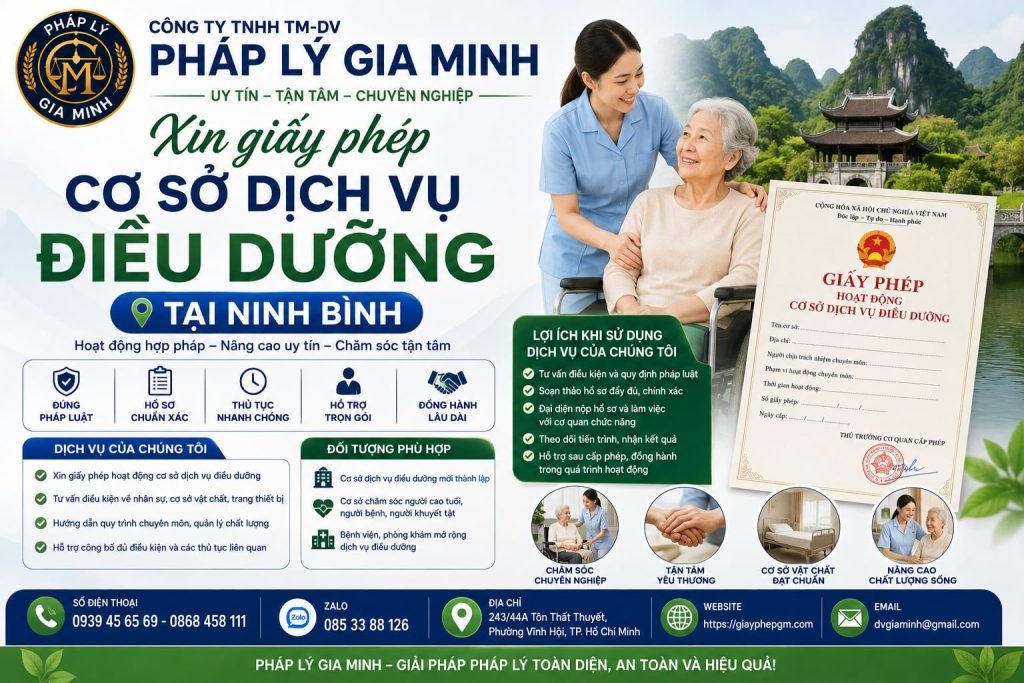 Xin giấy phép cơ sở dịch vụ điều dưỡng tại Ninh Bình