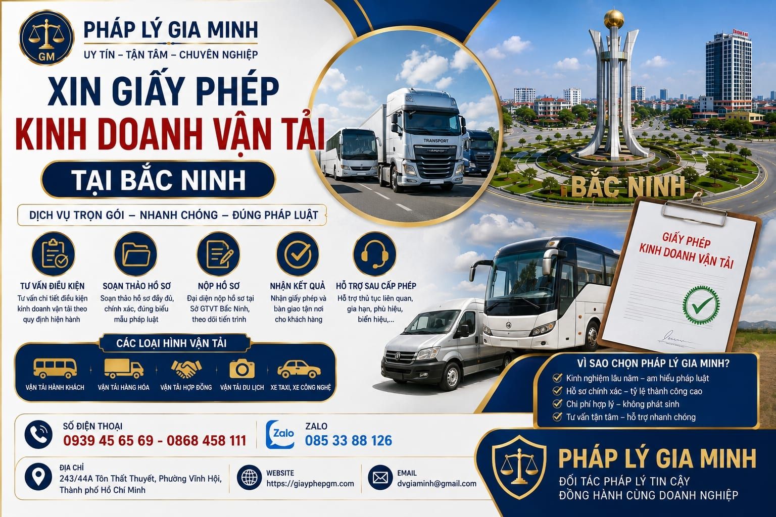 Xin giấy phép kinh doanh vận tải tại Bắc Ninh
