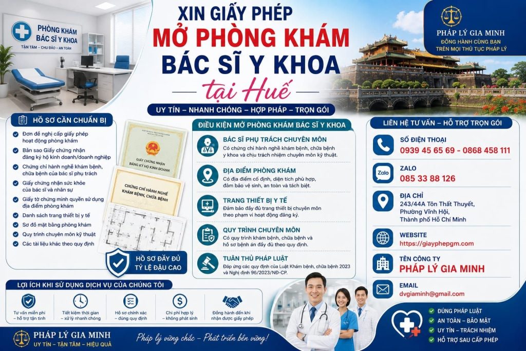 Xin giấy phép mở phòng khám bác sĩ y khoa tại Huế đúng điều kiện, đúng thủ tục 1 Xin giấy phép mở phòng khám bác sĩ y khoa tại Huế