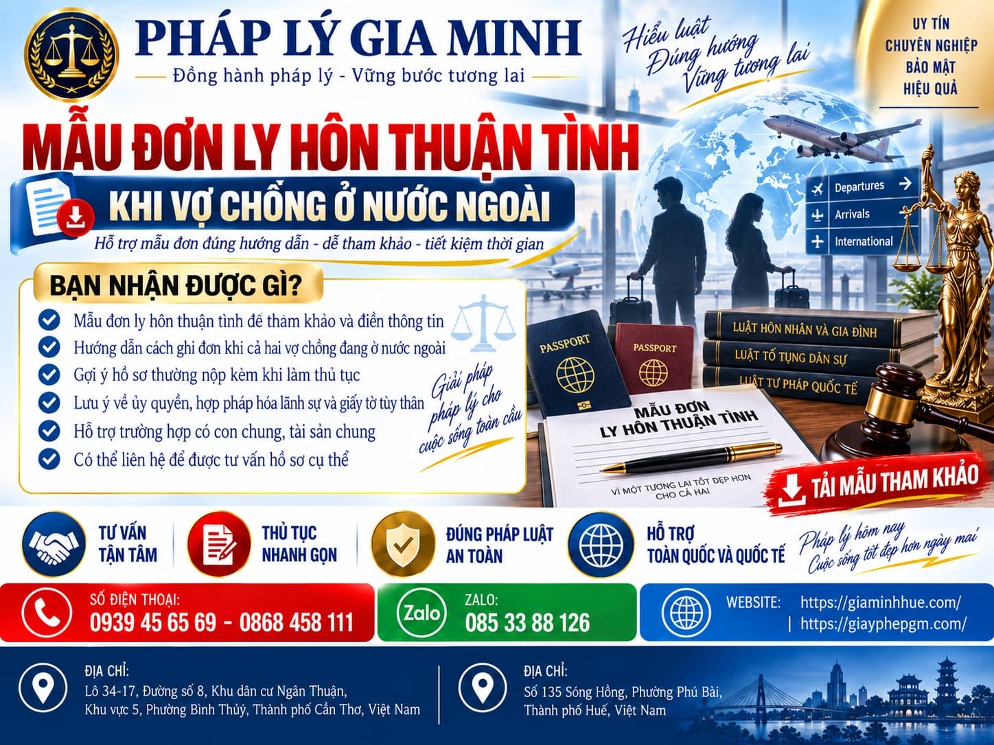Mẫu đơn ly hôn thuận tình khi vợ chồng ở nước ngoài