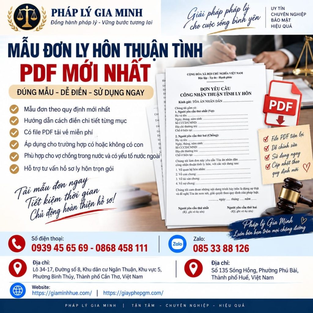 Mẫu đơn ly hôn thuận tình PDF mới nhất và hướng dẫn cách điền 1 Mẫu đơn ly hôn thuận tình PDF