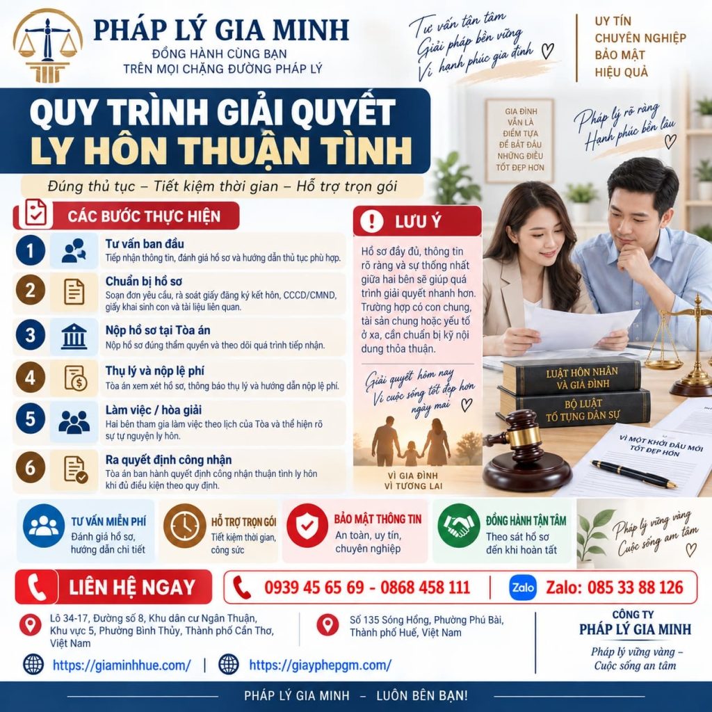 Quy trình giải quyết ly hôn thuận tình