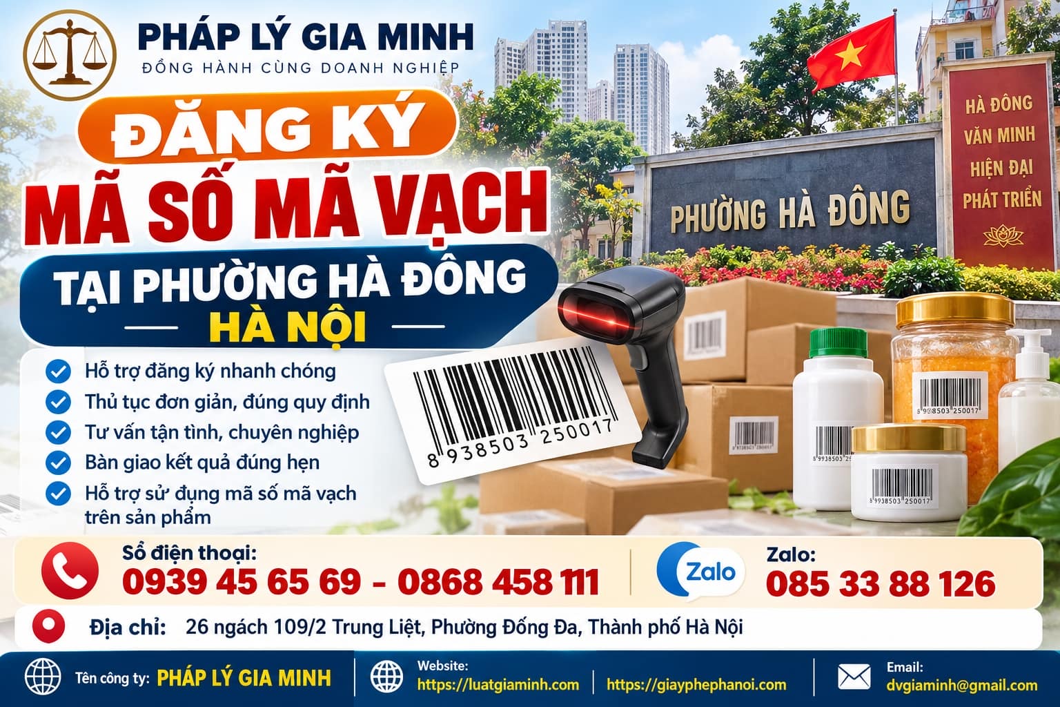 Đăng ký mã số mã vạch tại phường Hà Đông Hà Nội