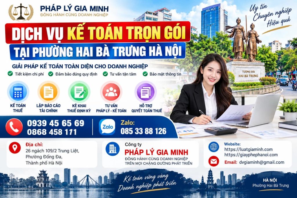 Dịch vụ kế toán trọn gói tại phường Hai Bà Trưng Hà Nội