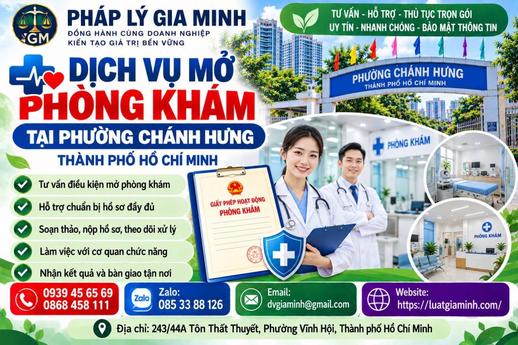 Dịch vụ mở phòng khám tại phường Chánh Hưng TPHCM