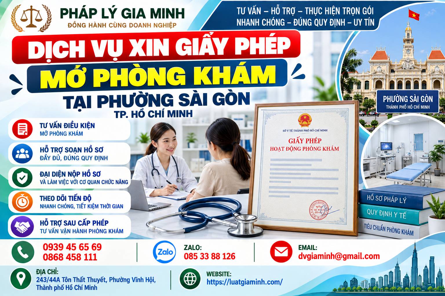 Dịch vụ xin giấy phép mở phòng khám tại phường Sài Gòn TPHCM