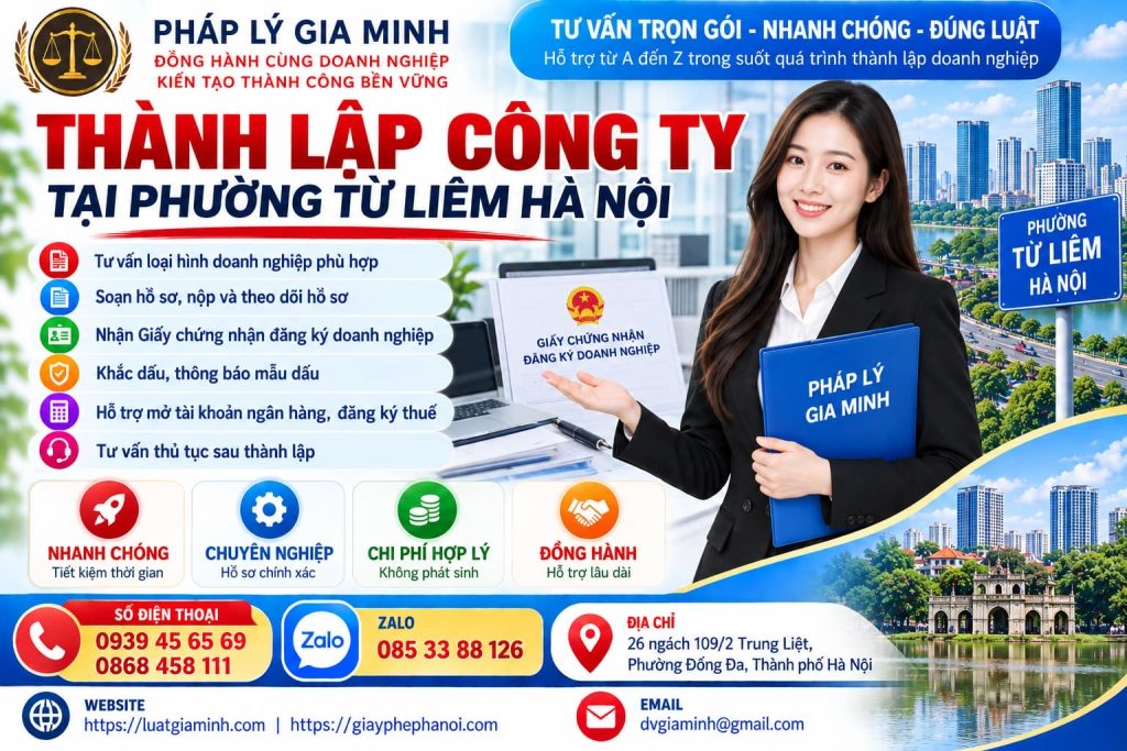 Thành lập công ty tại phường Từ Liêm Hà Nội 1 Thành lập công ty tại phường Từ Liêm Hà Nội